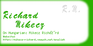 richard mikecz business card